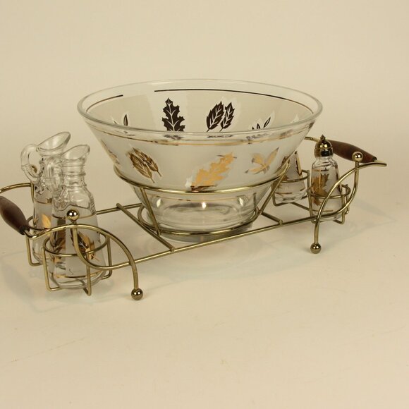Anchor Hocking Starlyte Salad Bowl Serving Set Vintage